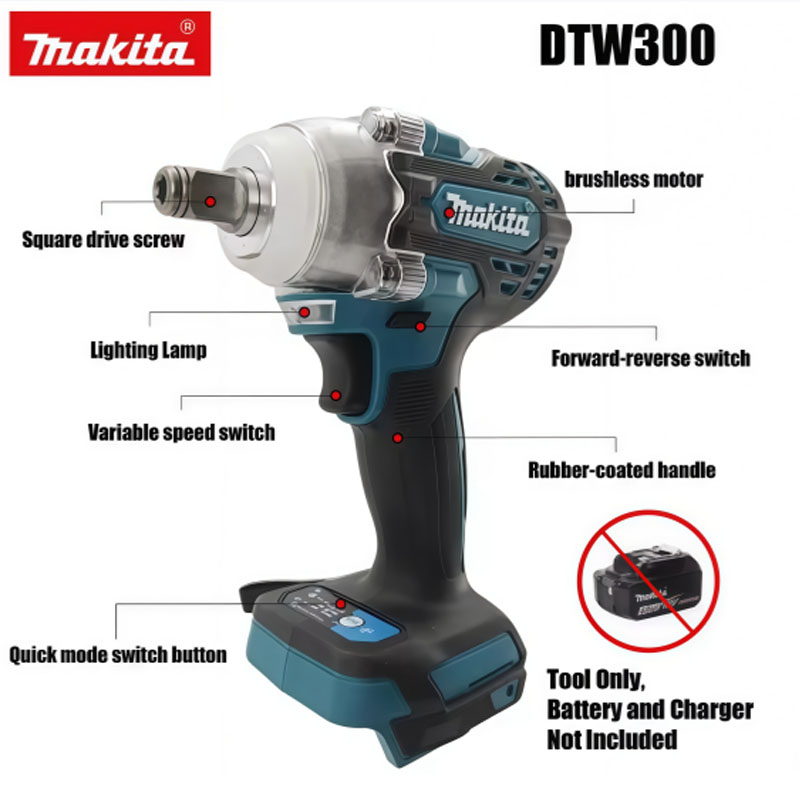 Бесщеточный аккумуляторный уда – обзор и цена Makita Drill Dtw300